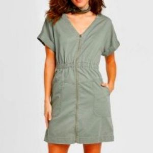 EUC// Universal Thread Green Zip Up Dress